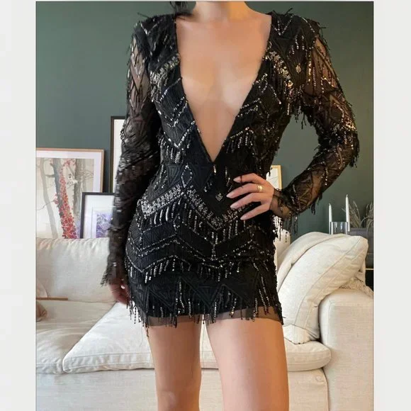 superdown nia sequin fringe dress nia sequin fringe dress